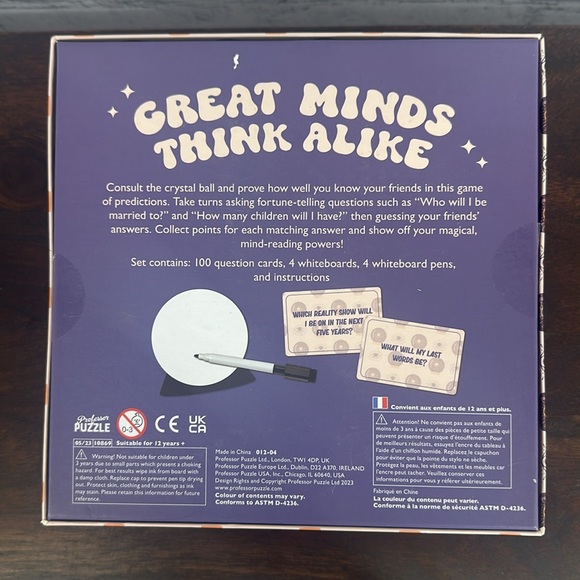 GREAT MINDS THINK ALIKE Psychic Guessing Game Ages 12+ Players 2-4 - Picture 2 of 2
